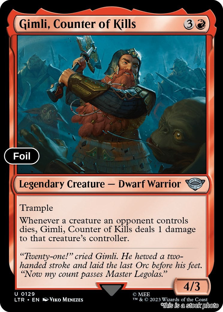 Gimli, Counter of Kills